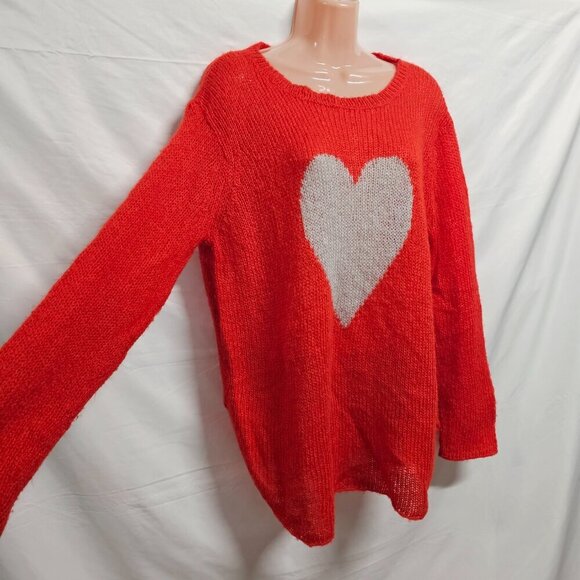 Wooden Ships by Paola Buendia Pullover Sweater Women Size M/L Bright Coral 1 - Picture 5 of 12